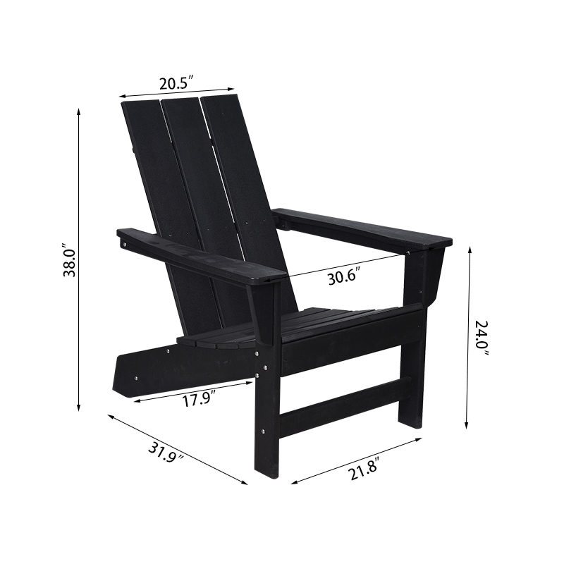 Kerusi Adirondack Betulkan Kerusi Adirondack Flat-straight Backrest Lebar