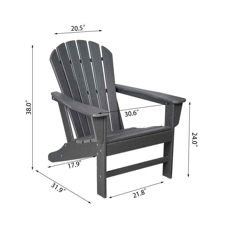 Kerusi Adirondack Betulkan Sandaran Tinggi