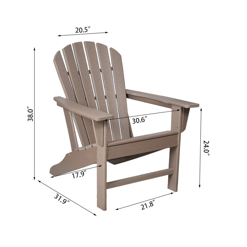 Kerusi Adirondack Betulkan Sandaran Tinggi