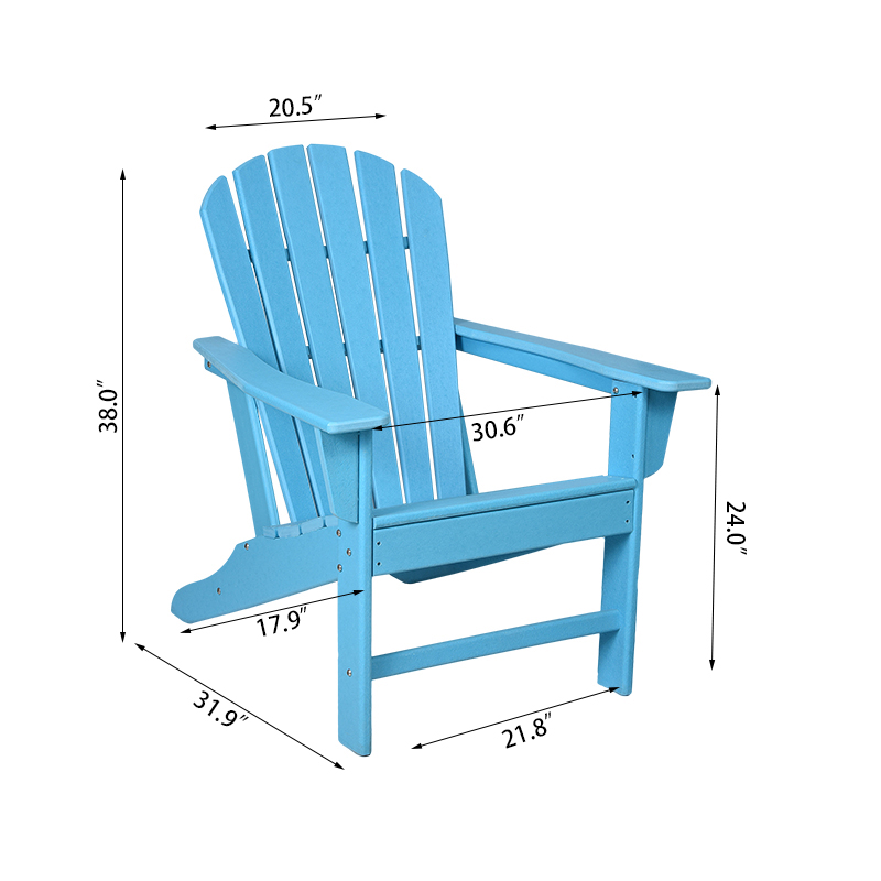 Kerusi Adirondack Betulkan Sandaran Tinggi