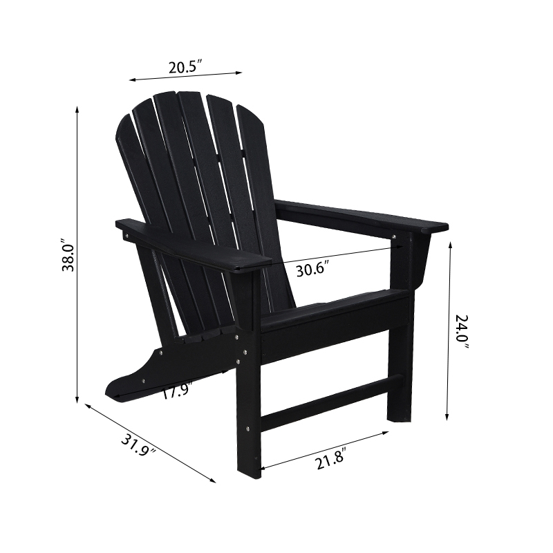 Betulkan Kerusi Adirondack dan Set Meja Bujur